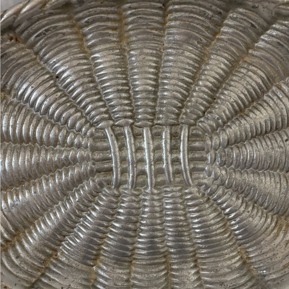 Vintage Pewter Oval Woven Design Tray - Picture 2 of 5